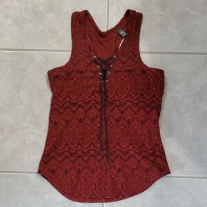 Women's Lace-Up Red Tank Top By BKE Red